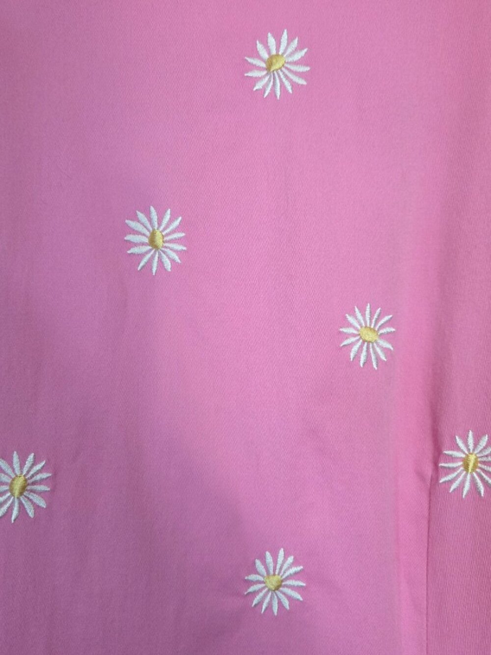 Vintage Y2K Pink Daisy Embroidered Mini Dress - Picture 3 of 5